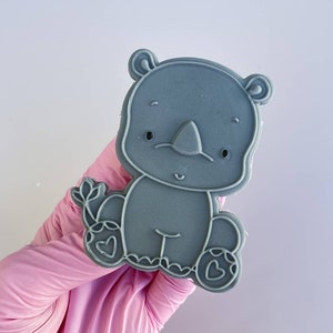 Rhino Embosser Cookie Cutter Cookie Stamp with Cookie Cutter