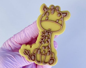 Giraffe Stamp & Cutter Embosser Stamp Fondant Stamp Safari Cookie Cutter