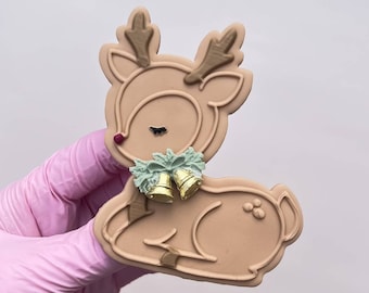 Reindeer Pop Up Embosser Cookie Stamp with matching Cookie Cutter