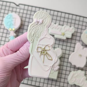 Kobieta w ciąży Mama na Baby Shower Wytłaczarka do wykrawania ciasteczek Fondant - Sugarcraft