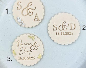 Personalized Initials and Date Cookie Stamp for Weddings, Bridal Showers & Anniversaries