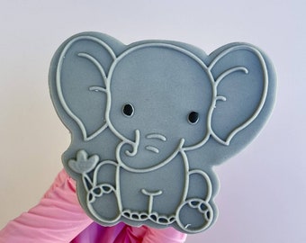 Elefant Stempel & Cutter Embosser Stamp Fondant Stempel Safari Keksausstecher