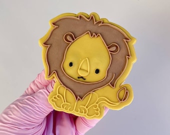 Lion Stamp & Cutter Embosser Stamp Fondant Stamp Safari Cookie Cutter