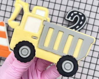 Tipper truck construction vehicles embosser fondant stamp with cookie cutter