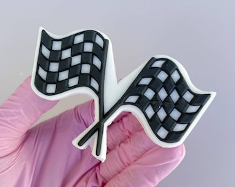 Racing Flags Embosser Stamp & Cookie Cutter Cookie Cutter Fondant Stamp Two Fast