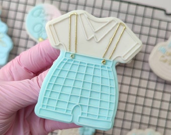 Baby Boy Overall Baby Shower Embosser Stamp Cookie Cutter Fondant - sugarcraft