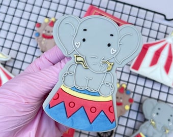 Circus Elephant Cookie Cutter & Embosser Stamp