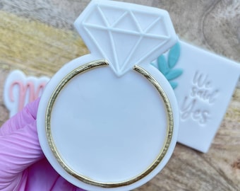 Ring Cookie Cutter Embosser Stamp Wedding