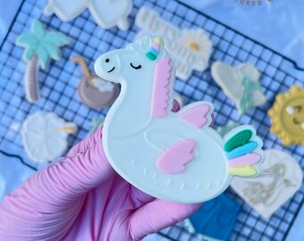 Unicorn Swimming Ring Cookie Stamp with Cookie Cutter Cookie Cutter Biscuit Stamp