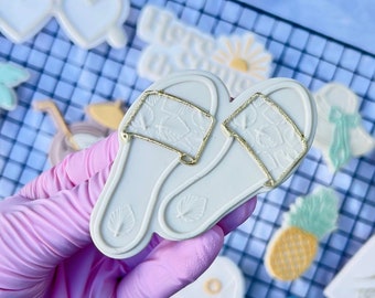 Boho Flip Flops Cookie Stamp with Cookie Cutter Cookie Cutter Biscuit Stamp