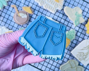 Jeans Shorts Cookie Stamp with Cookie Cutter Cookie Cutter Biscuit Stamp