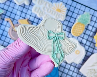 Beach Hat Cookie Stamp with Cookie Cutter Cookie Cutter Biscuit Stamp