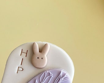 Rabbit Head Micro Fondant Imprint Cookie Stamp Polymer Clay Cutter