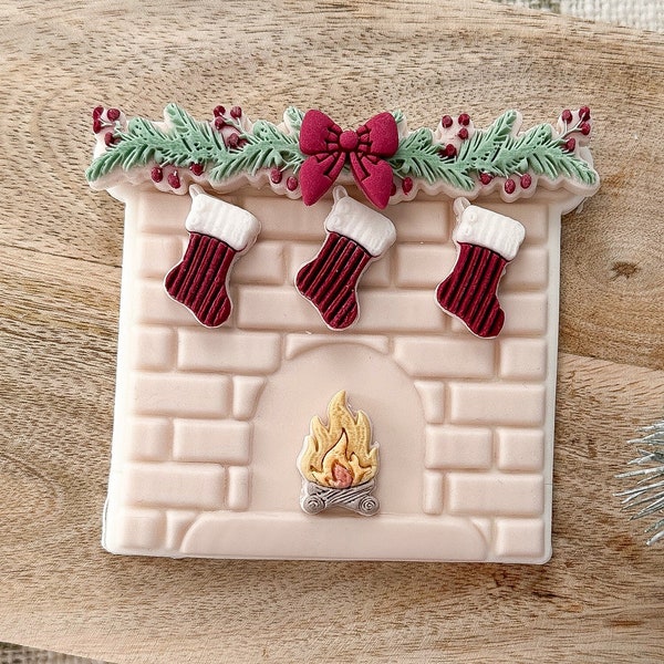 Fireplace Christmas Set Sugarcookie Pop Up Embosser