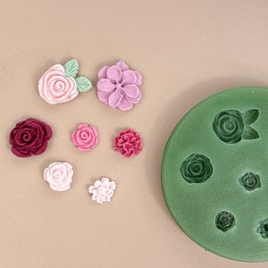 CookieCutterFabrik Valentines Day Silicone Mold Floral Mix
