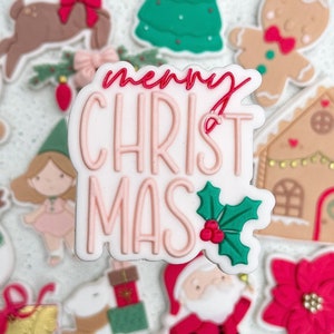Timbro per biscotti con scritta "Buon Natale" e tagliabiscotti, stencil per biscotti di zucchero