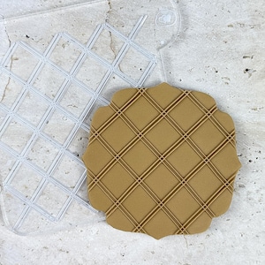 Diamond Pattern Embosser Cookie Stamp