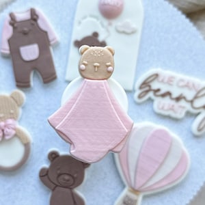 Baby Schnuffel Tuch Bearly Wait Timbro goffratore e tagliapasta per biscotti Baby Shower Tagliapasta per biscotti Timbro per biscotti
