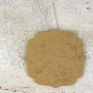 Floral Pattern 1 Embosser Stamp Fondant Cookie