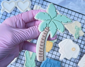 Palm tree cookie stamp with cookie cutter Cookie Cutter Biscuit Stamp