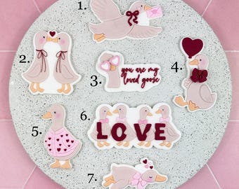 Collezione Love Goose – Set di stampini per biscotti + timbro per rilievo Lettere d'amore e dolci oche