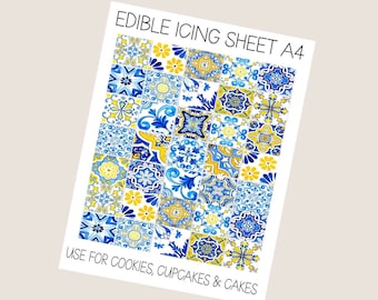 Premium Fondant Paper Sheet A4 Mosaic Amalfi Mix