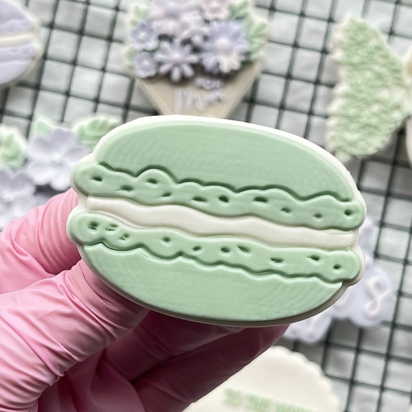 Macaron Cookie Embosser Cookie Stamp with Cutter