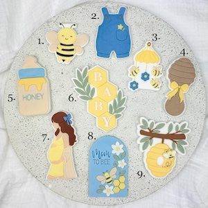 Mom to Bee Cookie Cutter Set + Fondant Stamps – Bienenhafte Deko für süße Babyshower-Kekse