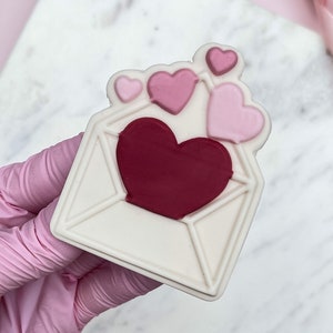 Cortador de galletas y sello en relieve "Carta de amor 2"