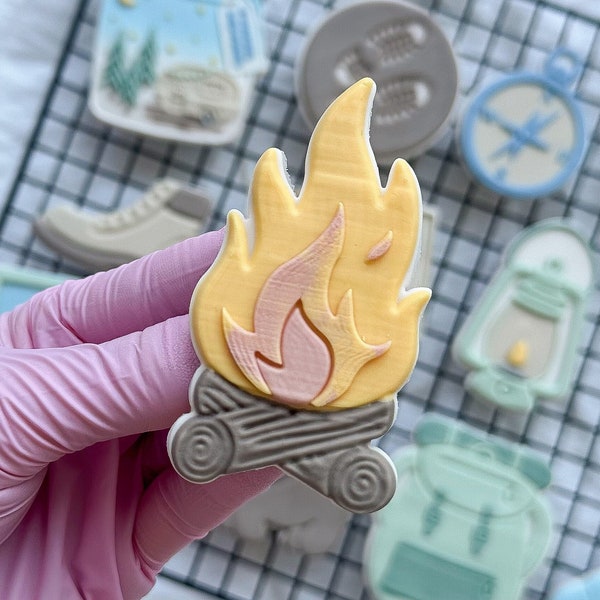 Lagerfeuer Camping Pop Up Embosser Cookie Stamp Cookie Cutter