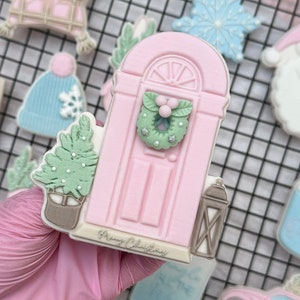 Tampon à biscuits pop-up pour porte de Noël avec emporte-pièce assorti et pochoir Sugarcookie