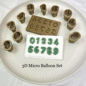 Mini numeri di palloncini 3D con taglierina per biscotti, timbro per biscotti