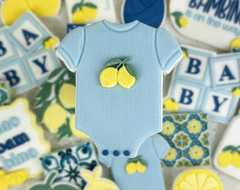 Baby Body with Lemon Micro Stamp Bambino Amalfi Embosser Stamp and Cookie Cutter Baby Shower Cookie Cutter Cookie Stamp