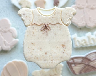 Baby Girl Suit Embosser Stamp and Cookie Cutter Baby Shower Cookie Cutter Cookie Stamp