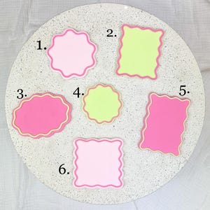 Set di formine per biscotti con cornice a forma di striscione ondulato - Timbri in pasta di zucchero per messaggi, torte di compleanno, baby shower, tavoli decorati