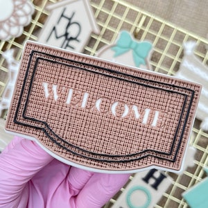 Doormat Welcome Fondant Embosser Cookie Stamp Cookie Cutter