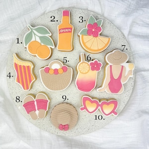 Summer Vibes Cookie Cutter | Stamp Set – Party, Beach Girl, Sunglasses & More – Perfekt für Sommerpartys