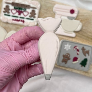 Timbro per biscotti con goffratura pop-up per pasticceria natalizia con tagliabiscotti abbinato e stencil per biscotti di zucchero