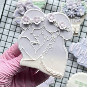 Mother and Daughter Embosser Cookie Stamp with Cutter