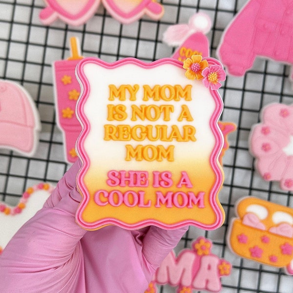 Mothersday 2024 Quote Cookie Embosser Cookie Stamp with Cutter