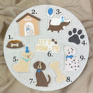 Set di formine per biscotti a forma di cucciolo con timbro in rilievo – Decorazioni per feste di compleanno a tema cane