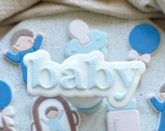 Baby Lettering Embosser Stamp and Cookie Cutter Baby Shower Cookie Cutter Cookie Stamp