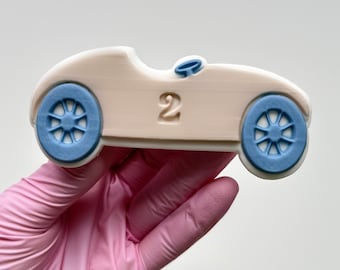 Retro Racing Car Embosser Stamp & Cookie Cutter Two Fast Cookie Cutter Fondant Stamp