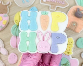 Hip Hop Pop Up Easter Fondant Embosser Cookie Stamp Cookie Cutter