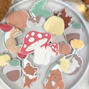 Cozy Mushrooms Embosser Cookie Cutter Cookie Stamp with Cookie Cutter Cookie Stamp