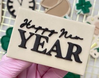 Happy New Year New Year&#39;s Eve Pop Up Embosser Cookie Stamp