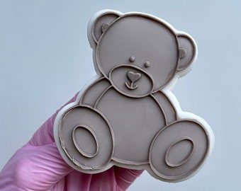 Cute TeddyBear Embosser cookie stamp with cookie cutter