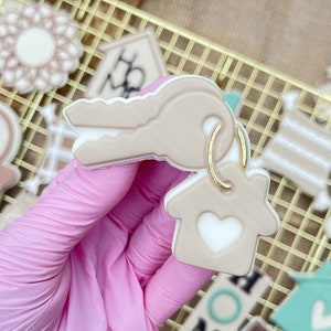 Keychain Home Fondant Embosser Cookie Stamp Cookie Cutter