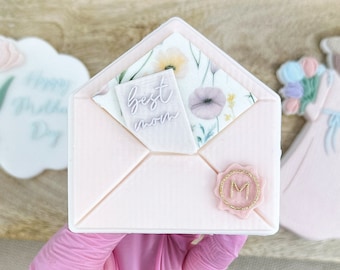 Ensemble d'enveloppes cadeau de fête des mères, gaufreur de biscuits, tampon à biscuits avec emporte-pièce