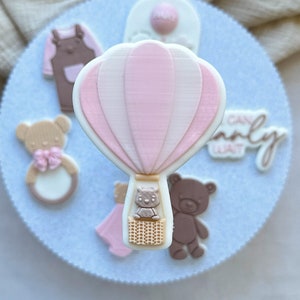 Baby Bearly Mongolfiera con dettagli We can Bearly wait Timbro in rilievo e tagliabiscotti Tagliabiscotti Baby Shower Timbro per biscotti